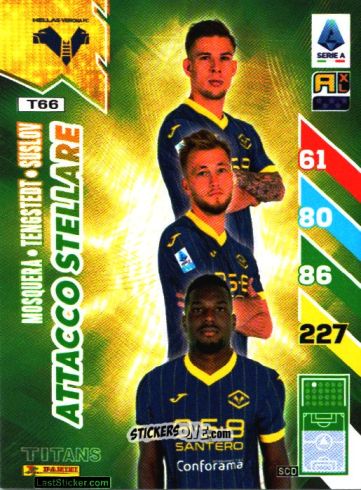 Sticker DanieI Mosquera / Casper Tenqstedt / Tomáš SusIov - Calciatori 2024-2025. Adrenalyn XL TITANS
 n. T66 - Panini
