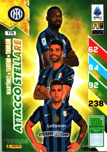 Sticker Lautaro Martínez / Mehdi Taremi / Marcus Thuram - Calciatori 2024-2025. Adrenalyn XL TITANS
 n. T75 - Panini