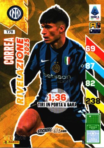 Sticker Joaquín Correa - Calciatori 2024-2025. Adrenalyn XL TITANS
 n. T78 - Panini