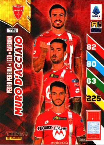 Sticker Pedro Pereira / Armando Izzo / Andrea Carboni - Calciatori 2024-2025. Adrenalyn XL TITANS
 n. T118 - Panini