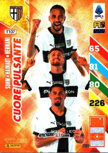 Sticker Simon Sohm / Antoine Hainaut / Hernani - Calciatori 2024-2025. Adrenalyn XL TITANS
 n. T137 - Panini