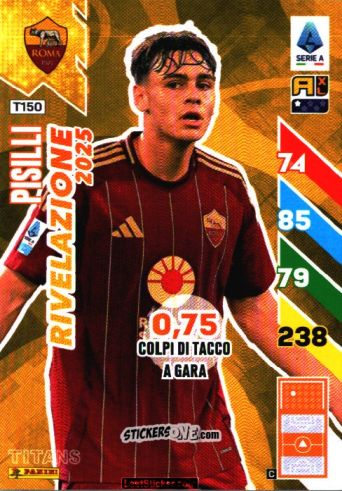 Sticker Niccolò Pisilli - Calciatori 2024-2025. Adrenalyn XL TITANS
 n. T150 - Panini