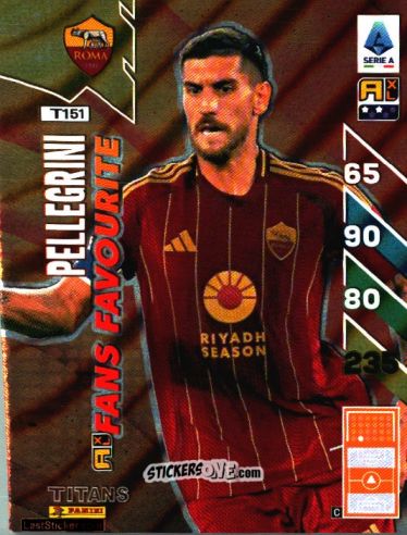 Sticker Lorenzo Pellegrini - Calciatori 2024-2025. Adrenalyn XL TITANS
 n. T151 - Panini