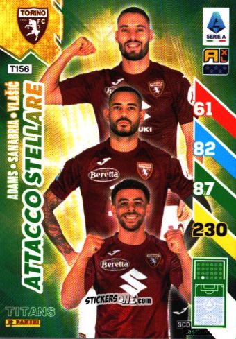Sticker Ché Adams / Antonio Sanabria / Nikola Vlašić - Calciatori 2024-2025. Adrenalyn XL TITANS
 n. T156 - Panini