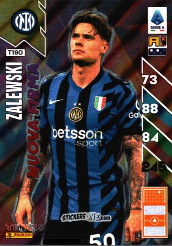 Sticker Nicola Zalewski - Calciatori 2024-2025. Adrenalyn XL TITANS
 n. T190 - Panini