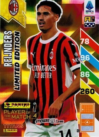 Sticker Tijjani Reijnders - Calciatori 2024-2025. Adrenalyn XL TITANS
 n. LE2 - Panini