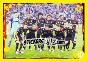 Sticker Wales-Belgium: Team photo - Belgian Red Devils 2014 - Panini