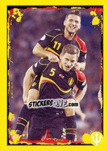 Sticker Wales-Belgium: Jan Vertonghen / Dries Mertens - Belgian Red Devils 2014 - Panini