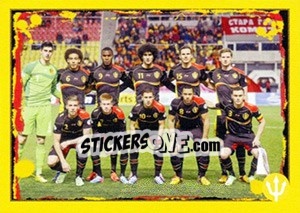 Sticker Macedonia-Belgium: Team photo - Belgian Red Devils 2014 n. 15 - Panini
