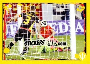 Sticker Macedonia-Belgium: Thomas Vermaelen / Thibaut Courtois - Belgian Red Devils 2014 n. 16 - Panini