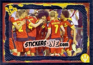 Cromo Belgium-Serbia: Marouane Fellaini/Team - Belgian Red Devils 2014 - Panini