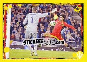 Sticker Scotland-Belgium: Marouane Fellaini - Belgian Red Devils 2014 n. 26 - Panini