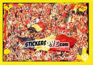 Sticker Celebrate football! Pictures of fans. - Belgian Red Devils 2014 - Panini