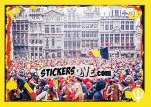 Sticker Celebrate football! Pictures of fans. - Belgian Red Devils 2014 n. 35 - Panini