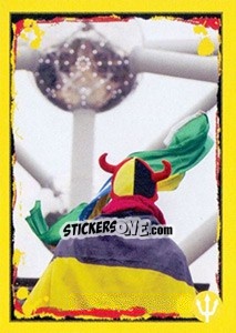Sticker Celebrate football! Pictures of fans. - Belgian Red Devils 2014 n. 36 - Panini