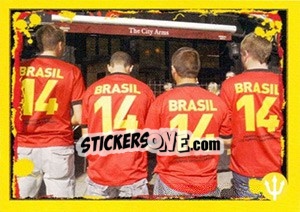 Sticker Celebrate football! Pictures of fans. - Belgian Red Devils 2014 n. 38 - Panini
