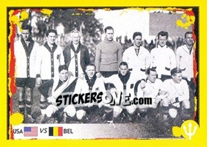Sticker 1930 USA-Belgium (Team photo) - Belgian Red Devils 2014 - Panini