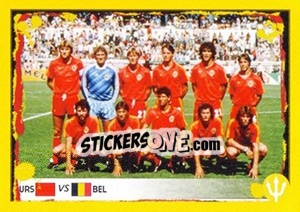 Sticker 1986 Soviet Union-Belgium (Team photo) - Belgian Red Devils 2014 n. 166 - Panini