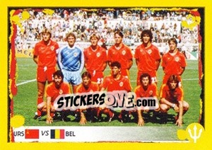 Figurina 1986 Soviet Union-Belgium (Team photo) - Belgian Red Devils 2014 - Panini