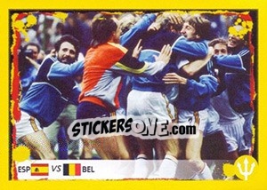 Cromo 1986 Spain-Belgium (Belgians celebrate victory) - Belgian Red Devils 2014 - Panini