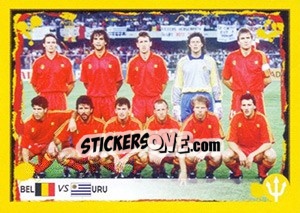 Cromo 1990 Belgium-Uruguay (Team photo)