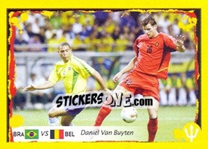 Sticker 2002 Brazil-Belgium (Daniel Van Buyten vs Ronaldo) - Belgian Red Devils 2014 - Panini
