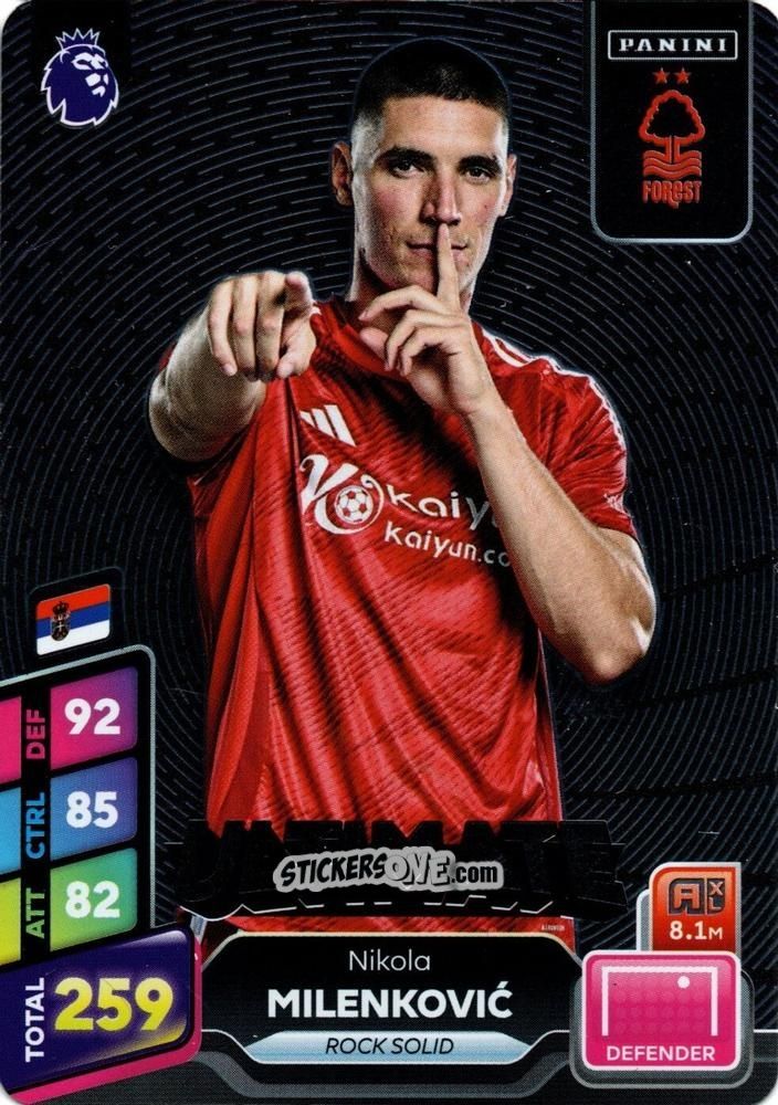 Sticker Nikola Milenković - English Premier League 2024-2025. Adrenalyn XL Plus
 n. 9 - Panini