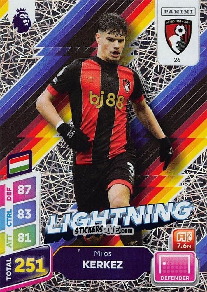 Figurina Milos Kerkez - English Premier League 2024-2025. Adrenalyn XL Plus
 n. 26 - Panini