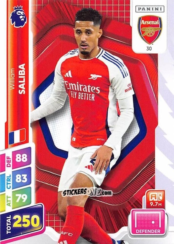 Sticker William Saliba - English Premier League 2024-2025. Adrenalyn XL Plus
 n. 30 - Panini