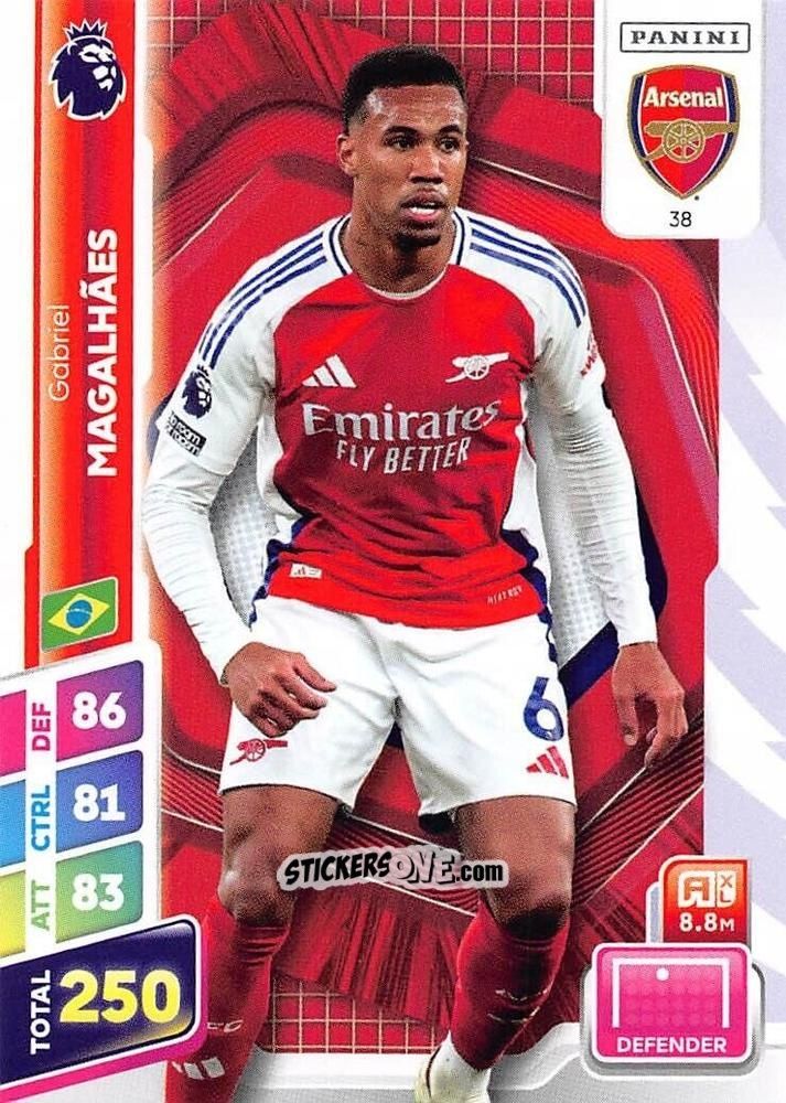 Sticker Gabriel Magalhães - English Premier League 2024-2025. Adrenalyn XL Plus
 n. 38 - Panini