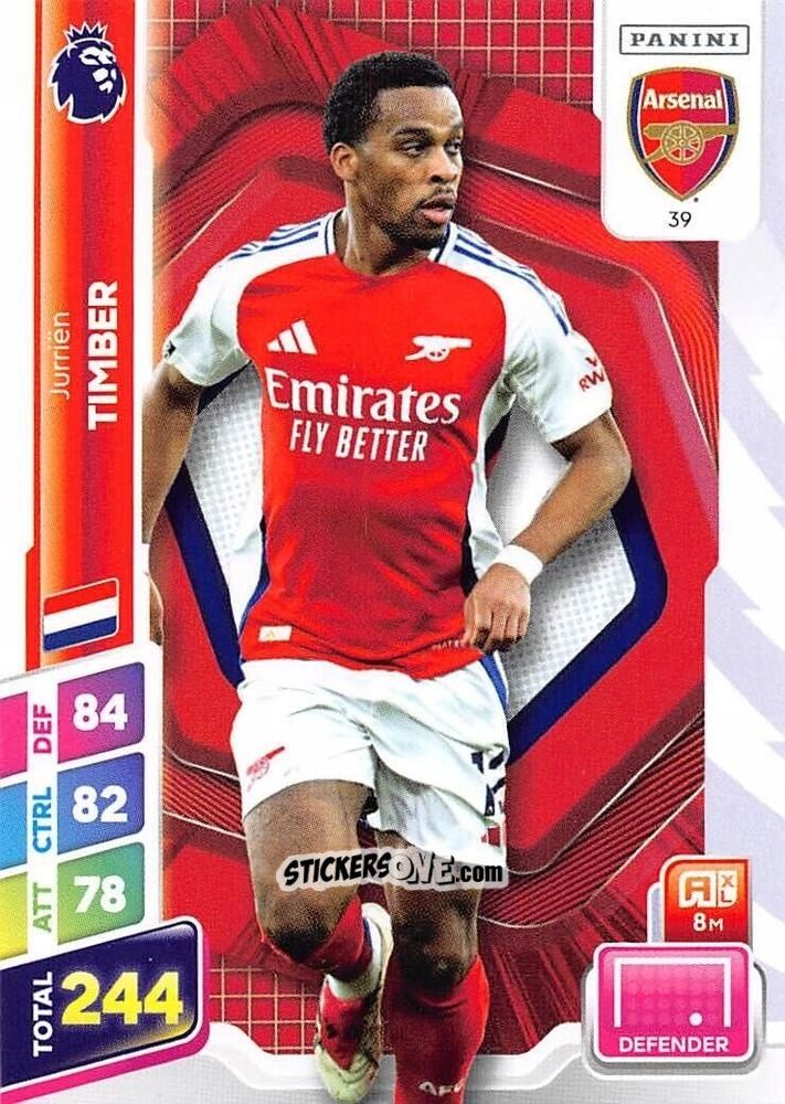 Sticker Jurriën Timber - English Premier League 2024-2025. Adrenalyn XL Plus
 n. 39 - Panini