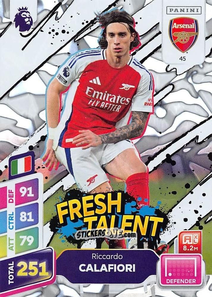 Sticker Riccardo Calafiori - English Premier League 2024-2025. Adrenalyn XL Plus
 n. 45 - Panini