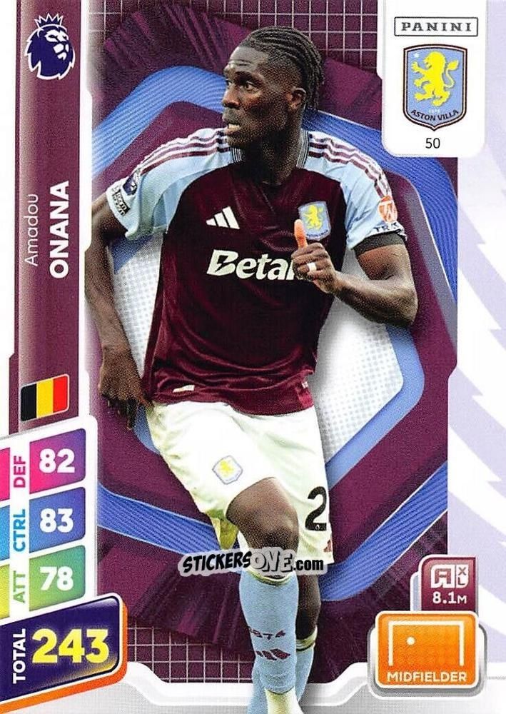 Sticker Amadou Onana - English Premier League 2024-2025. Adrenalyn XL Plus
 n. 50 - Panini