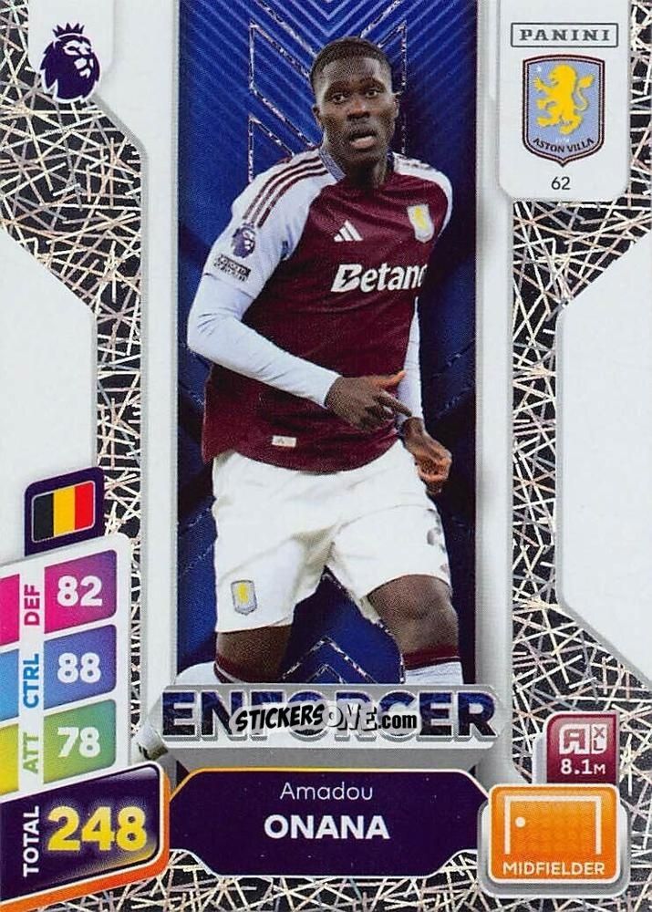 Sticker Amadou Onana - English Premier League 2024-2025. Adrenalyn XL Plus
 n. 62 - Panini