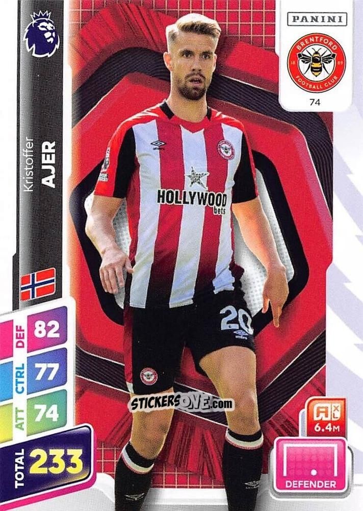 Sticker Kristoffer Ajer - English Premier League 2024-2025. Adrenalyn XL Plus
 n. 74 - Panini