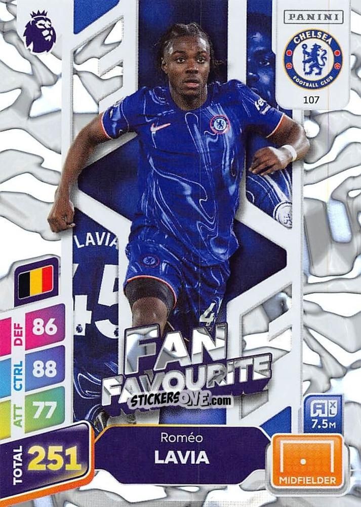 Sticker Roméo Lavia - English Premier League 2024-2025. Adrenalyn XL Plus
 n. 107 - Panini
