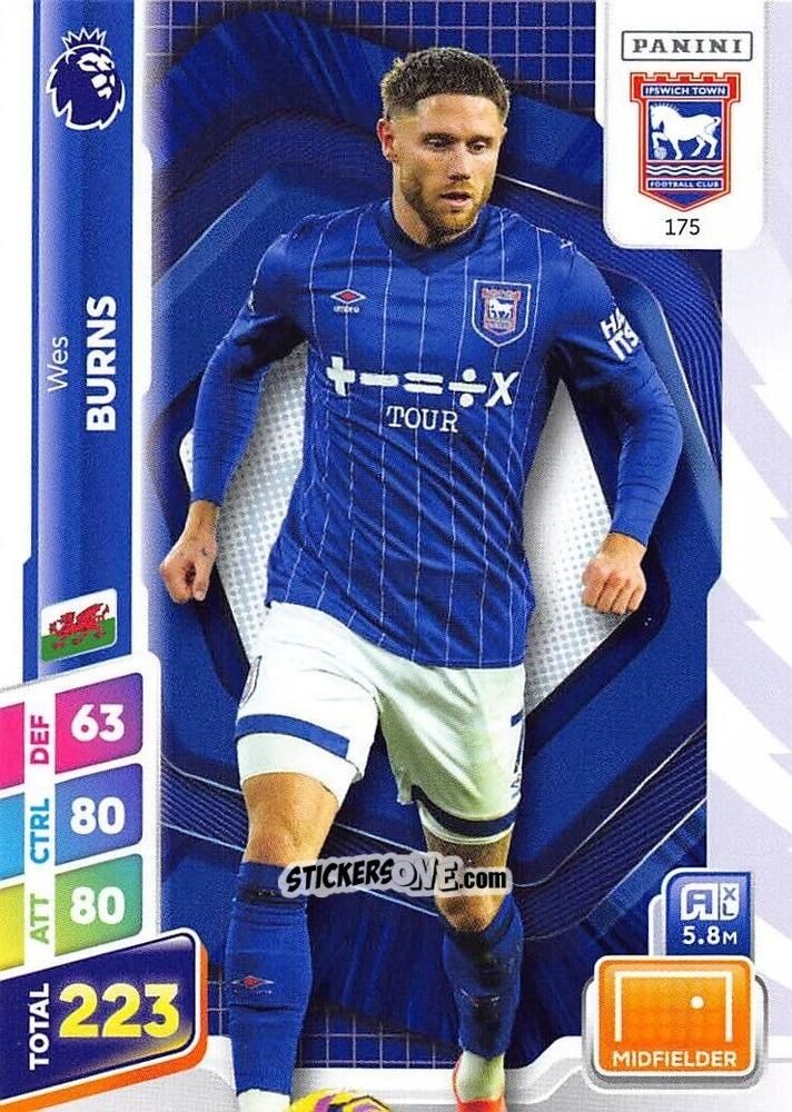Cromo Wesley Burns - English Premier League 2024-2025. Adrenalyn XL Plus
 n. 175 - Panini
