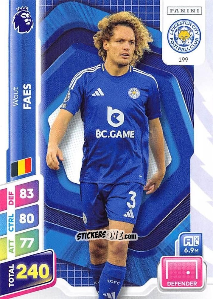 Figurina Wout Faes - English Premier League 2024-2025. Adrenalyn XL Plus
 n. 199 - Panini