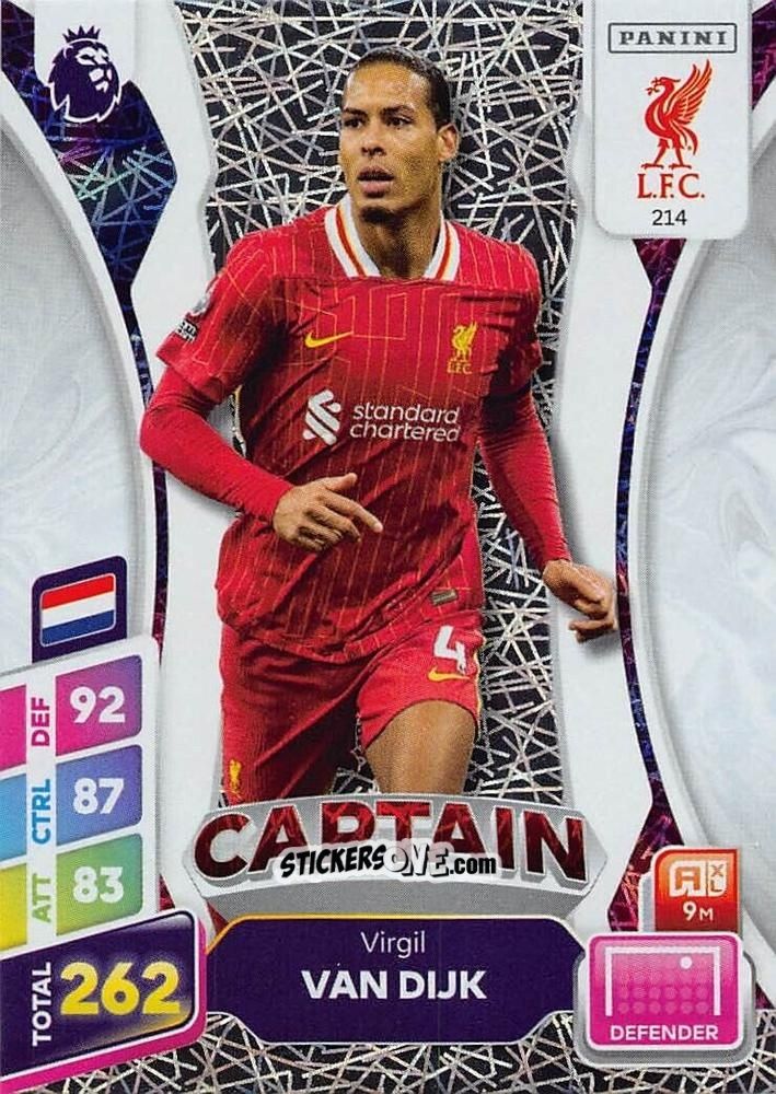 Cromo Virgil Van Dijk - English Premier League 2024-2025. Adrenalyn XL Plus
 n. 214 - Panini