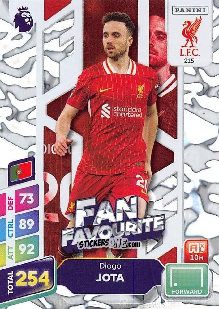 Sticker Diogo Jota - English Premier League 2024-2025. Adrenalyn XL Plus
 n. 215 - Panini