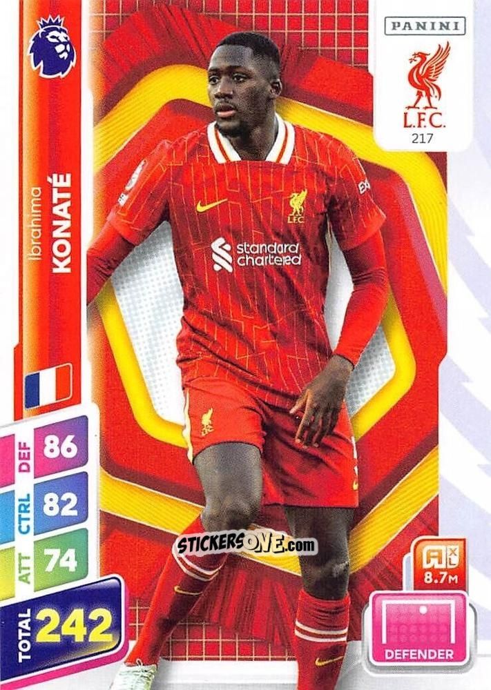 Cromo Ibrahima Konaté - English Premier League 2024-2025. Adrenalyn XL Plus
 n. 217 - Panini