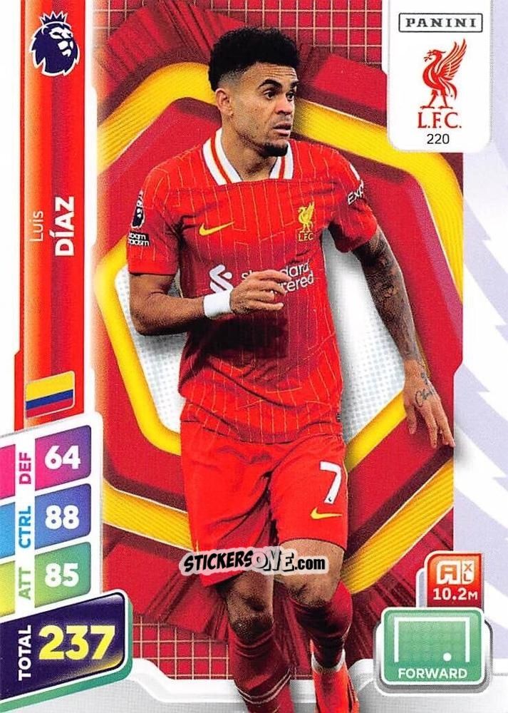 Sticker Luis Díaz - English Premier League 2024-2025. Adrenalyn XL Plus
 n. 220 - Panini
