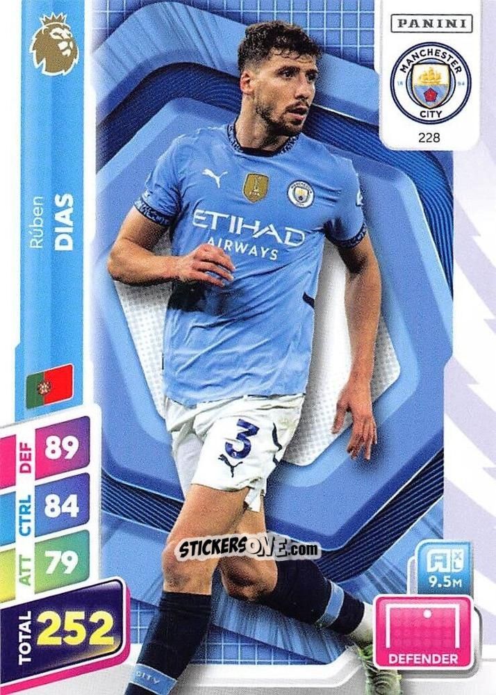 Cromo Ruben Dias - English Premier League 2024-2025. Adrenalyn XL Plus
 n. 228 - Panini