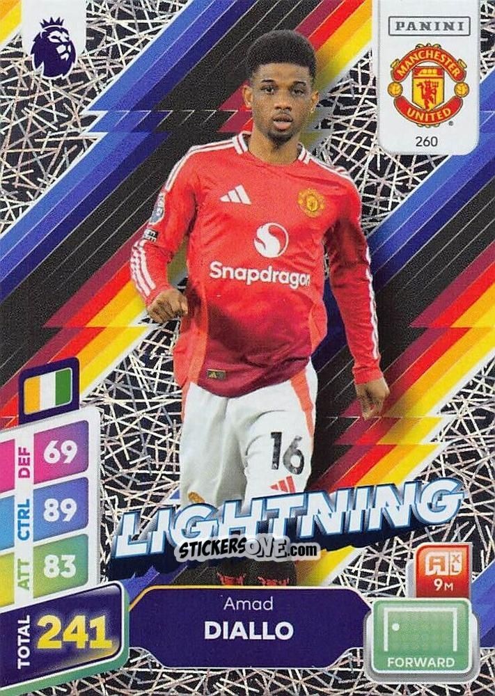 Sticker Amad Diallo - English Premier League 2024-2025. Adrenalyn XL Plus
 n. 260 - Panini
