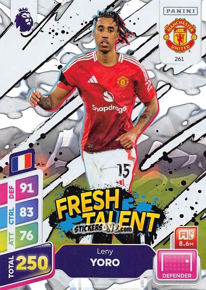 Sticker Leny Yoro - English Premier League 2024-2025. Adrenalyn XL Plus
 n. 261 - Panini