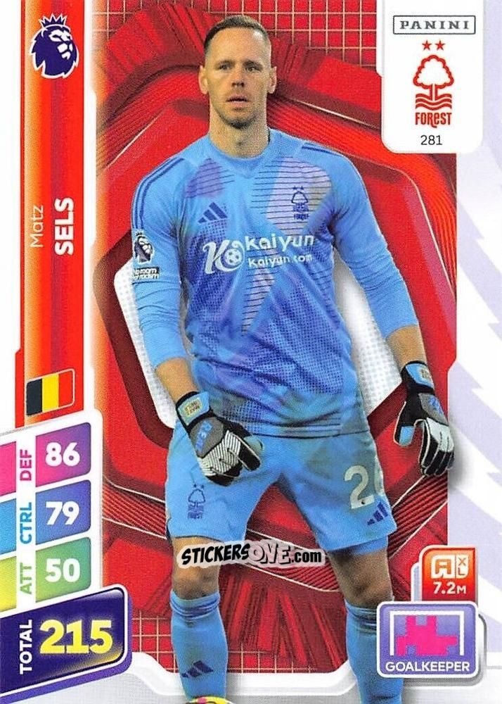 Figurina Matz Sels - English Premier League 2024-2025. Adrenalyn XL Plus
 n. 281 - Panini