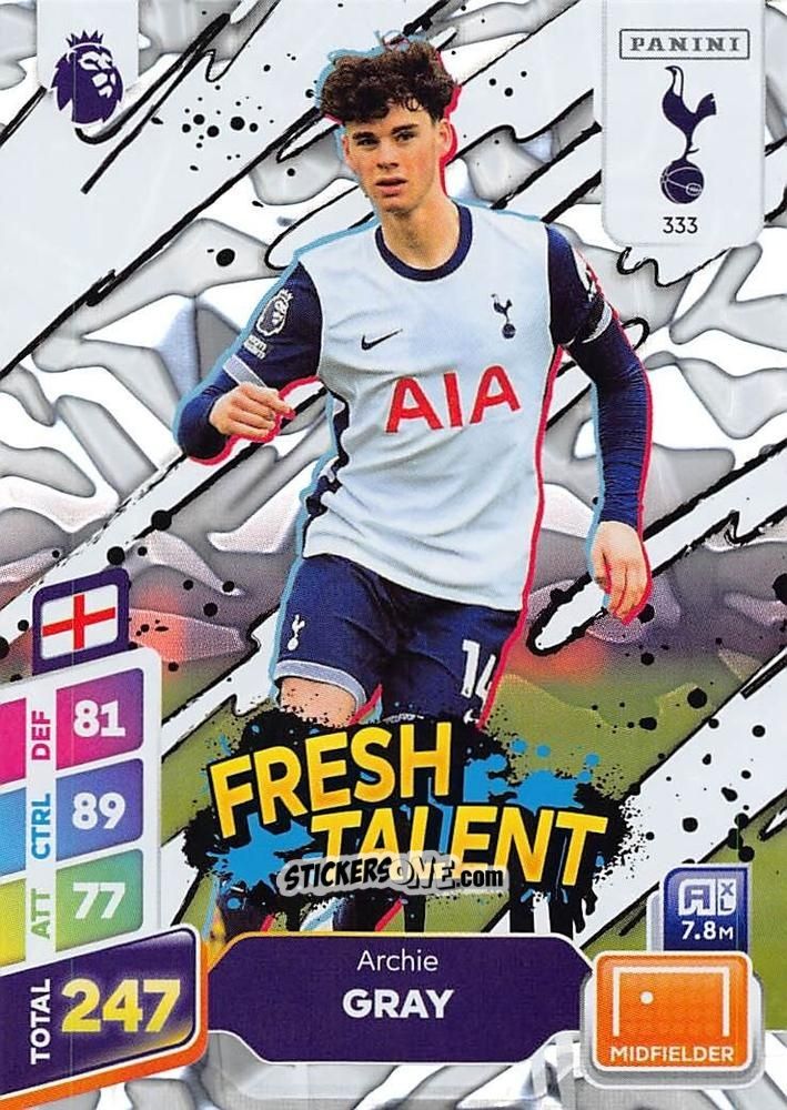 Figurina Archie Gray - English Premier League 2024-2025. Adrenalyn XL Plus
 n. 333 - Panini