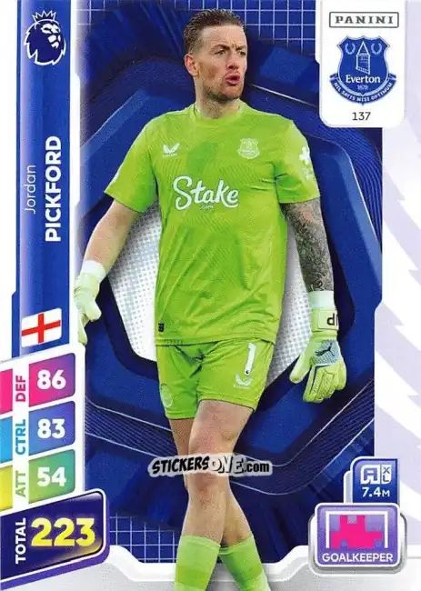 Cromo Jordan Pickford - English Premier League 2024-2025. Adrenalyn XL Plus
 n. 137 - Panini