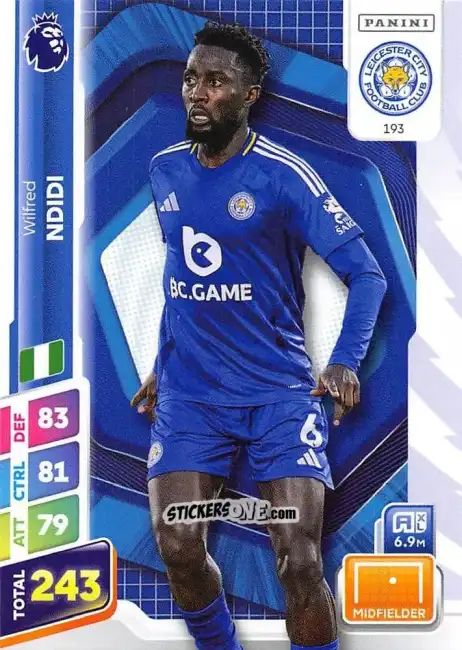 Cromo Wilfred Ndidi - English Premier League 2024-2025. Adrenalyn XL Plus
 n. 193 - Panini