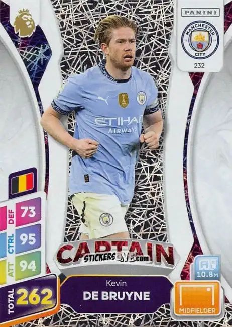 Cromo Kevin De Bruyne - English Premier League 2024-2025. Adrenalyn XL Plus
 n. 232 - Panini